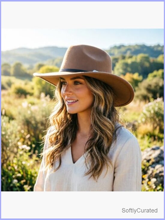 Glitter Rhinestone Cowboy Hat Wide Brim Western Fedora Rolled Brim